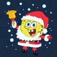 thumbnail image 2 of Men's SpongeBob SquarePants Christmas Santa Bell  Graphic Tee Navy Blue Heather Large, 2 of 4