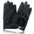 thumbnail image 4 of Men Leather Gloves Leather Driving Gloves Chauffeur 100% Genuine Lambskin Leather Full Finger Car Driving Motorcycle Bikers Riding Gloves Black-L, 4 of 4