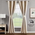 thumbnail image 4 of Brea Blackout Window Curtain Panels and Tiebacks, Faux Silk, Grommet, Linen, 38" x 84", 4 of 11