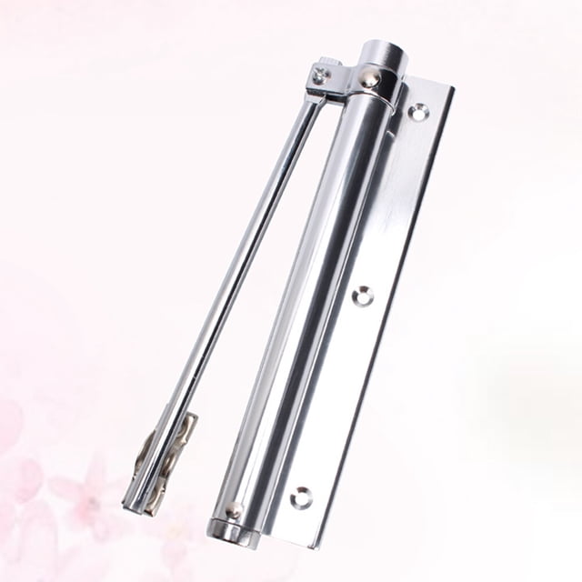 GOOHOCHY Automatic Closing Door Hinge 1Pcs Spring Steel Silver Home Use