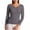 *Gray, variant on ClodeEU Women's V Neck Long Sleeve Thermal Underwear Top ,Cozy Warm Base Layer ,Women's Plus L