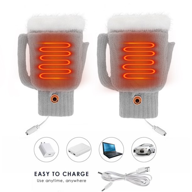 Guantes Invierno Calefacción Eléctrica Cortavientos Calefactables para Esquiar Gris Sywqhk Para Estrenar