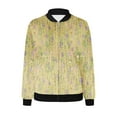 thumbnail image 5 of vdgthytj Blouson Bomber pour Femmes Tendance Imprimé Floral Fermeture Éclair Manches Longues Imperméable Automne avec Poches, 5 of 5