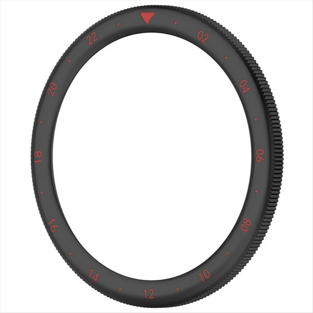Anillo de Bisel de Metal Carcasa de Bisel de Reloj Anillo de Cubierta de Caja de Repuesto de Bisel de Metal para Watch S4 ESIM/S3 ESIM Negro y Rojo