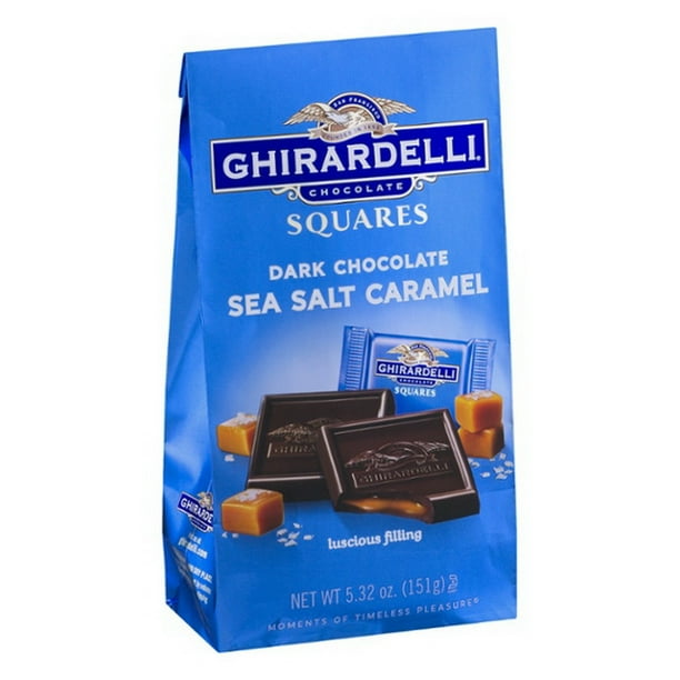Ghirardelli Dark & Sea Salt Square Caramel Chocolate, 5.32 Oz
