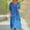 Blue, variant on Tbopshirt Top for Women,The Fashion Women's Casual Solid Round Neck Short Sleeve Ankle-Length Dress