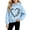 02-Blue, variant on Yutgune Girls' Heart Graphic Hoodie, Long Sleeve Casual Pullover Sweatshirt