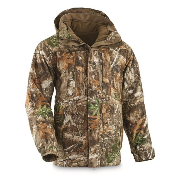 Guide Gear Steadfast 4-in-1 Hunting Parka, 150 Gram Thinsulate, Waterproof Realtree Edge XL