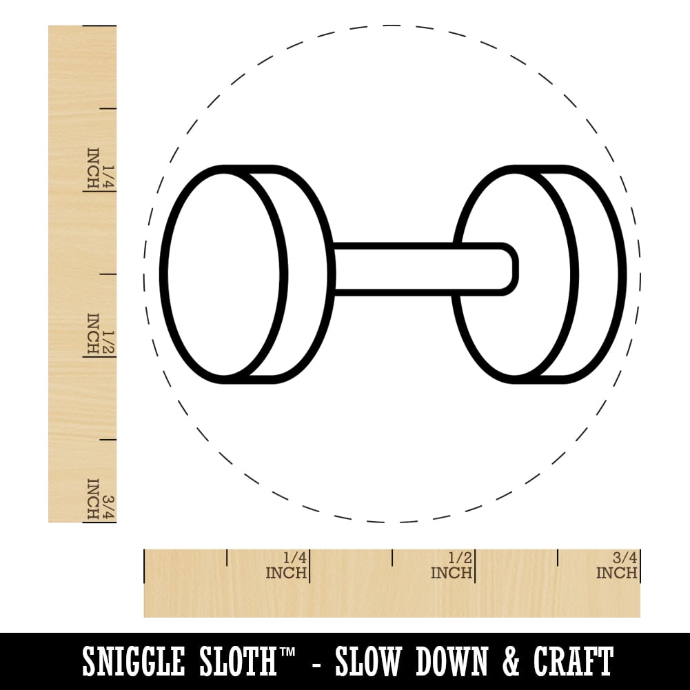 Dumbbell Gym Workout Exercise Self-Inking Rubber Stamp Ink Stamper - Fuchsia Ink - Small 3/4 Inch