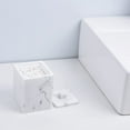 thumbnail image 4 of Square Qtips Holder, Bathroom Countertop Storage Organizer Container with Lid for Cotton Swabs Rounds Balls Makeup Sponges Pads Bath Salts, Made of Marble-Imitated Resin (White), 4 of 6