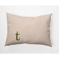 Simply Daisy 14" x 20" Modern Monogram Indoor/Outdoor Polyester Throw Pillow, Olive