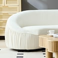 thumbnail image 5 of Kevinplus Modern Design Curved Shaped Sofa Couch, 4-Seat Upholstered Fabric Sofa for Living Room, Beige, 5 of 12
