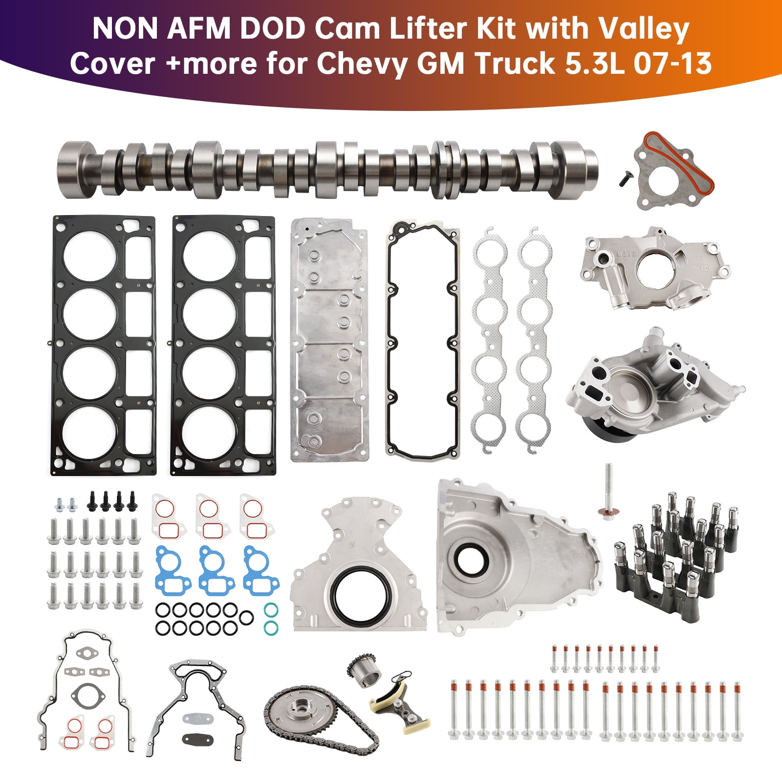 Chevy Silverado 5.3L non-AFM camshaft and lifter kit installed engine bay