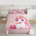 thumbnail image 2 of Castle Fairy Kawaii Unicorn Bling Glitter 3-Piece Full Comforter Set, 2 of 8