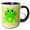 Black/White, variant on 3drose, Image of Big Lime Green Frog on Yellow Dots, 11oz Magic Transforming Mug