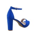 thumbnail image 2 of Josina-66 Women's Open Toe Ankle Strap Buckle Platform Chunky High Heels Sandals Shoes ( Blue, 6), 2 of 3