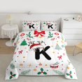 thumbnail image 2 of Homewish Monogram K 2-Piece Twin Comforter Set, Bowknot Reindeer Christmas Bedding, 2 of 8