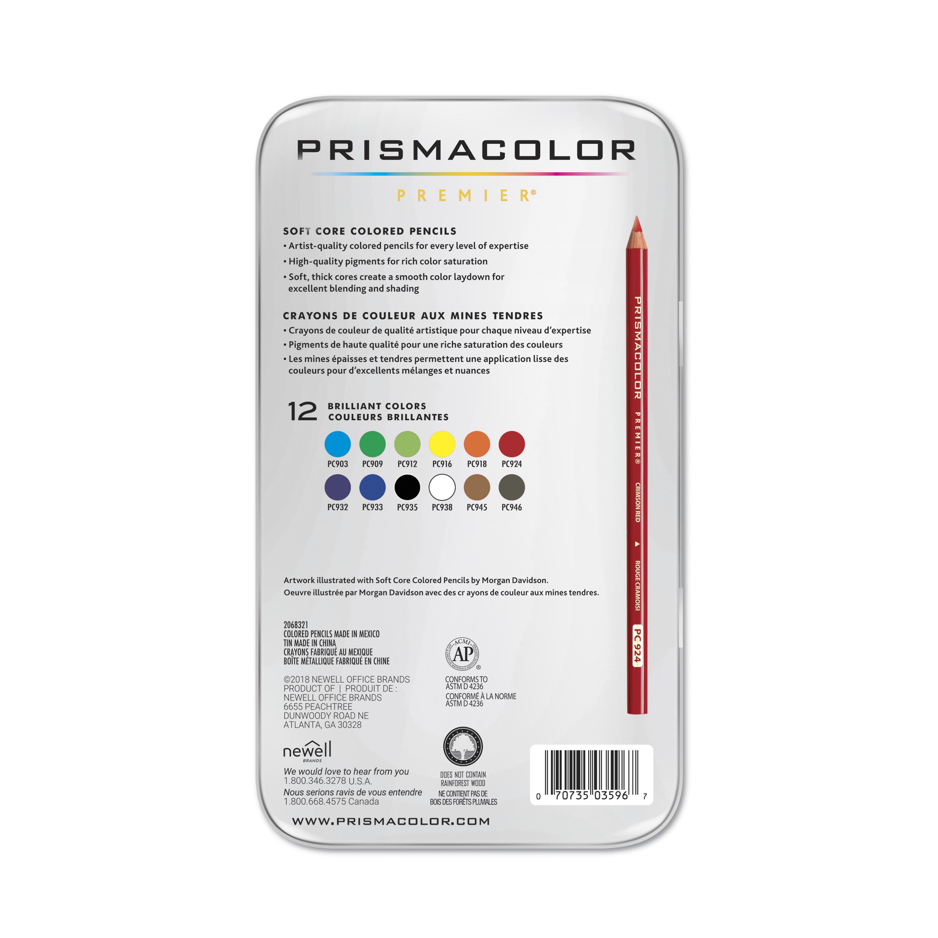 Prismacolor Premier Colored Pencils, Soft Core, 12 Count - Walmart.com