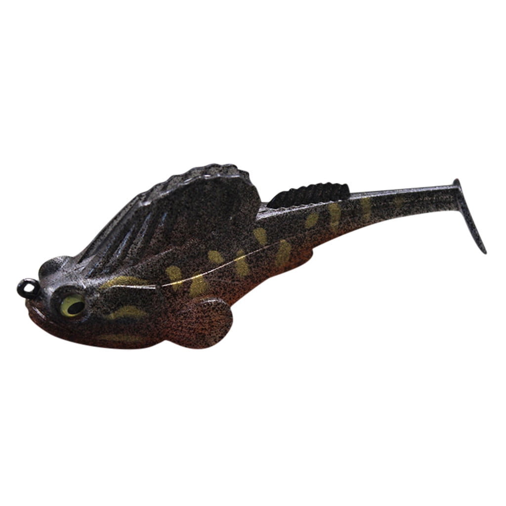1Pc 3.15 1/2oz Pre-Rigged Goby Swimbait Weedless Soft Fishing Lures for Bass - Chocolate Melon