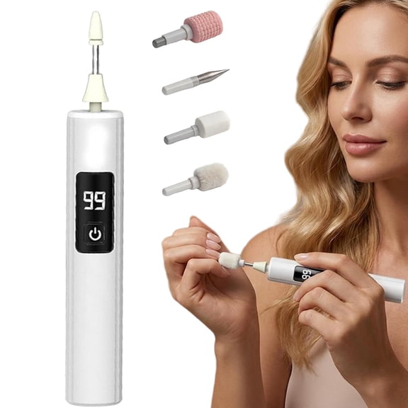 Professional Electric Nail Polisher, Electric Nail Drill File Kit, Cordless Rechargeable Portable Manicure Pedicure Grinder Tool Set for Shaping, Polishing, Acrylic & Removing Gel Nails