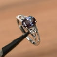 thumbnail image 2 of alexandrite twig engagement ring color changing 14K Solid White Gold Ring June birthstone ring, 2 of 4