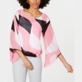 thumbnail image 5 of Alfani Petite Printed Bubble Top Pink Twirl Block PXS, 5 of 5