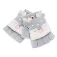 thumbnail image 3 of Guantes de invierno con cubiertas para los dedos, guantes mágicos convertibles de punto con tapa, guantes de muñeca elásticos con medio dedo, cálidos, para niños de 3 a 6 años, niñas, Navidad, 3 of 5