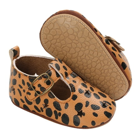 

Puloru Baby Girls Princess Dress Shoes Non-Slip Sole T-Strap Mary Jane Flats