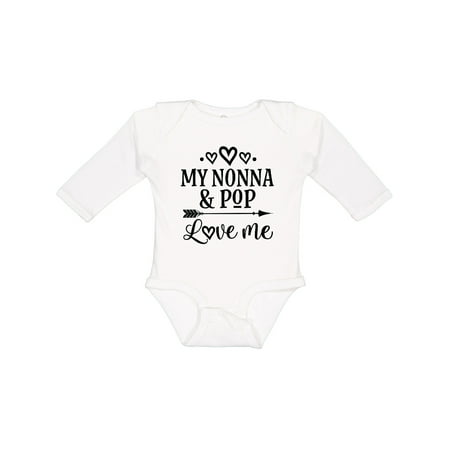

Inktastic Nonna and Pop Love Me Gift Baby Girl Long Sleeve Bodysuit