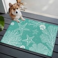 thumbnail image 4 of Teal Coastal 2'x3' Washable Rug, Starfish Coral Summer Beach Ocean Non-Slip Soft Doormat Area Rugs for Entrance Bathroom Bedsides, StainResistant Carpet for Kitchen Bedroom, Entryway Floor Mat, 4 of 9