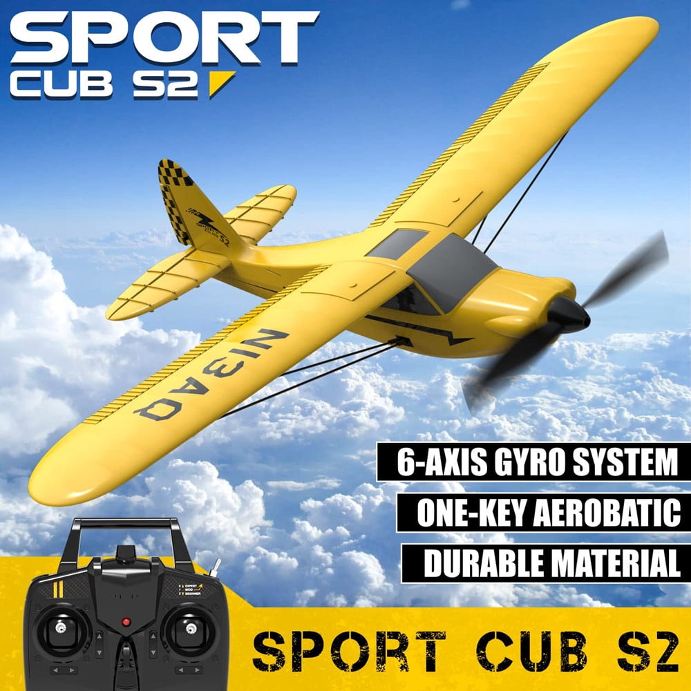 VOLANTEX RC Plane Sport Cub S2 Remote Control Aircraft 2.4G 3CH RC Airplane for Beginners (Yellow)