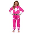 thumbnail image 4 of Mighty Morphin Power Rangers Unisex Kids' MMPR Pajama Union Suit 1PC Loungewear Boys Girls - Green Blue Pink Red Ranger, 4 of 5