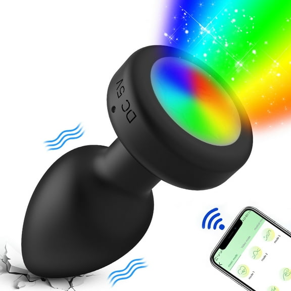 XBONP Vibrator Butt Plug Sex Toys Vibrator With APP Control, Anal Butt Plug with Flashing Light Base, Adult Sex Toys for Men Women Couples