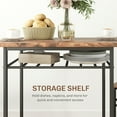 thumbnail image 5 of HOMCOM 3-Piece Small Dining Table Set, Kitchen Table and Chairs with Built-in Storage Rack and Steel Frame, Brown, 5 of 9