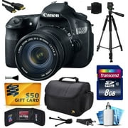 Canon EOS 60D 18 MP CMOS Digital SLR Camera with 18-135mm f/3.5-5.6 IS UD Lens with 8GB Memory + Large Case + Tripod + Card Reader + Card Wallet + HDMI Cable + Cleaning Kit + $50 Gift Card 4460B004