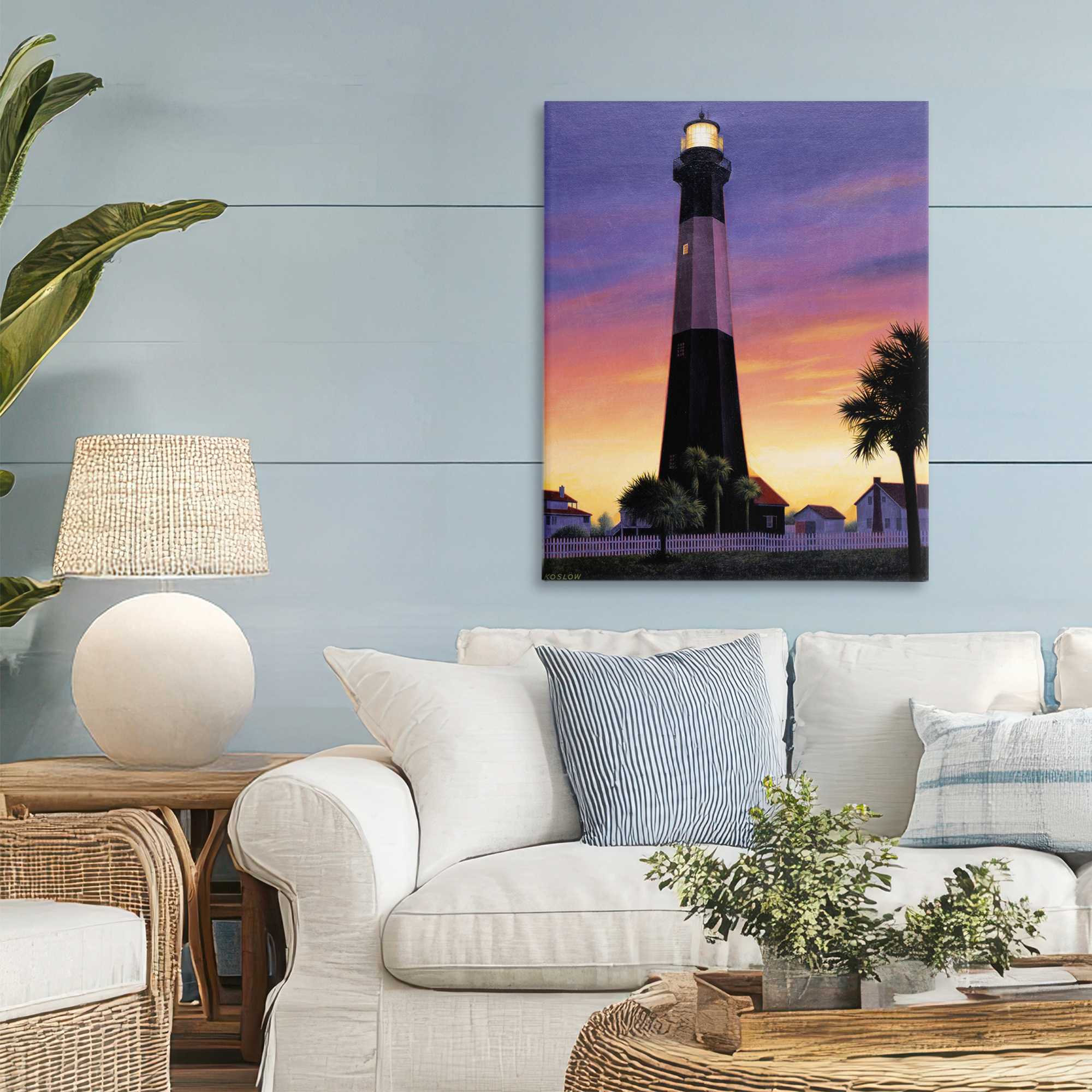 Georgia Tybee Island Lighthouse Canvas Wall Art, design by Wind River Studios