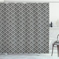 thumbnail image 1 of Ambesonne Damask Shower Curtain, Old Blossom with Curves, 69"Wx84"L, Black White, 1 of 2