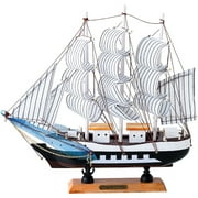 EASTIN Sailboat Model Decor, Wooden Sailing Boat Nautical Decor 9"x9" Model Ship for Ocean Theme Party and Room Decoration, Photo Props