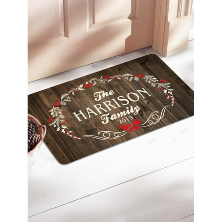 Personalized Rustic Christmas Doormat Walmart Com