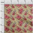thumbnail image 1 of oneOone Cotton Poplin Twill Pale Yellow Fabric Stripe|Leaves & Floral Artistic Diy Clothing Quilting Fabric Print Fabric By Yard 56 Inch Wide, 1 of 4