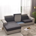 thumbnail image 4 of 1 funda de cojín gruesa para sofá, funda de asiento de sofá de esquina, protector de muebles, funda elástica, color gris y azul sólido, 4 of 5