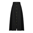 thumbnail image 3 of Aofany Women’s Boho Maxi Skirt Ruffle Swing Button Front Midi Long A-Line Skirt Full Length Long Maxi Skirt Bohemian Slit Skirt, 3 of 4