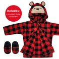 thumbnail image 6 of Rising Star Baby Bathrobe Set for Boys, Toddler Bathrobe with Hood, Matching Slippers and Turban, Soft Plush Cotton Boys Bathrobe, Buffalo Plaid Bear, 6 of 6