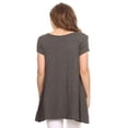 thumbnail image 4 of Women's Solid Casual Short Sleeve Loose Fit pockets Knit Shirt Tunic Top Tee S-3XL, 4 of 4