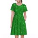 thumbnail image 1 of Fotbe Green Glitter Vestido Largo de Moda para Mujer, Vestido Tipo Camiseta con Manga Corta y Estilo Casual a Rayas y Bloques de Color, 1 of 6