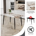 thumbnail image 4 of 50'' Faux Marble Dining Table for 4-6,Imitation Marble Patterned Dinner Table with Metal Black Plated Legs,Small Dining Table,Minimalist Dining Table for Kitchen,Living Room, 4 of 18