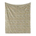 thumbnail image 1 of Neutral Color Soft Flannel Fleece Throw Blanket, Vintage Style Blossom Leaves Pattern Mother Nature Petals Beauty, Cozy Plush for Indoor and Outdoor Use, 50" x 60", Umber and Multicolor, by Ambesonne, 1 of 5