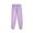 Purple, variant on Diamond Quilted Cuffed Jogger Trousers, Womens Daily Full Length Casual Bottom Attire, Solid Padded Tapering Leg Slacks, All Elastic Waist Poly Blend Everyday Casual Wear (Purple,XL)