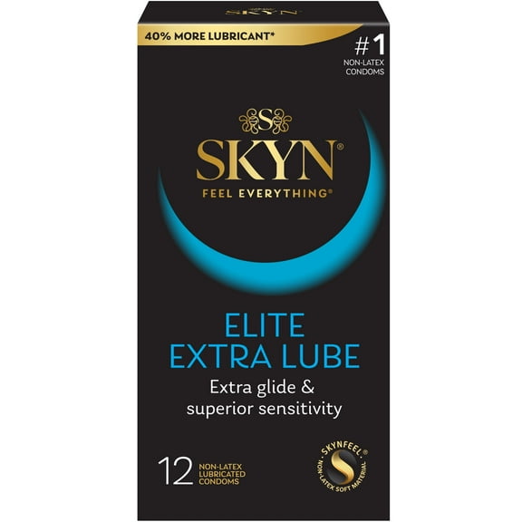SKYN Elite Non-Latex Extra Lubricated Condoms, 12 Count