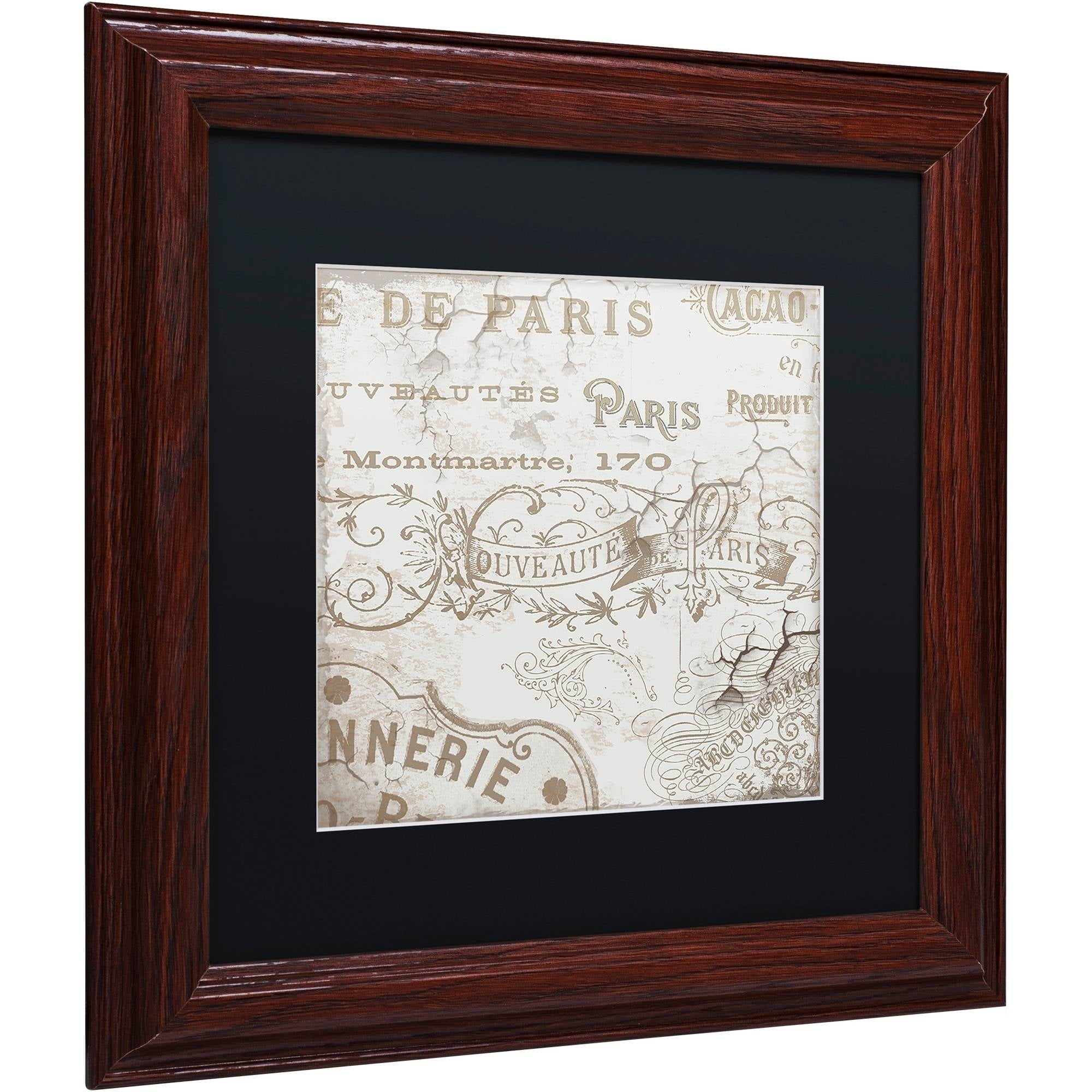 Trademark Fine Art "Bon Mots IV" Canvas Art by Color Bakery Black Matte, Wood Frame